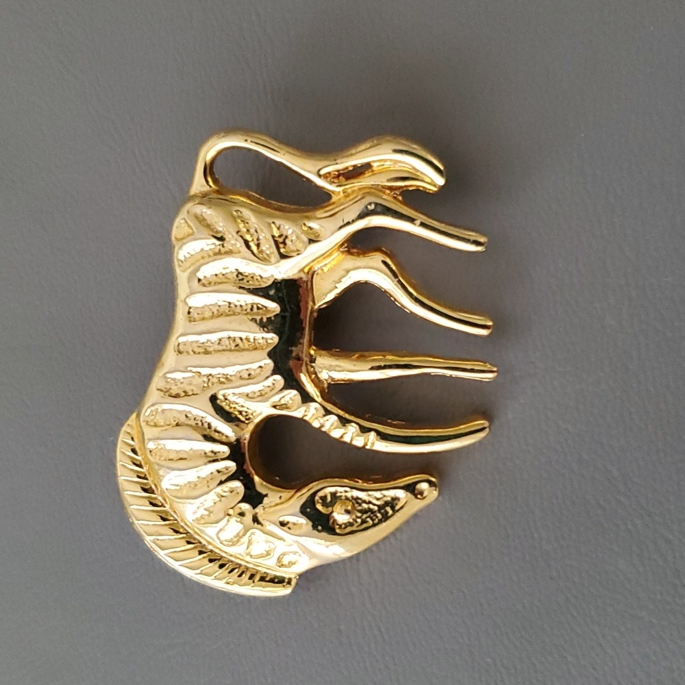 Vintage Goldtone Zebra Pin